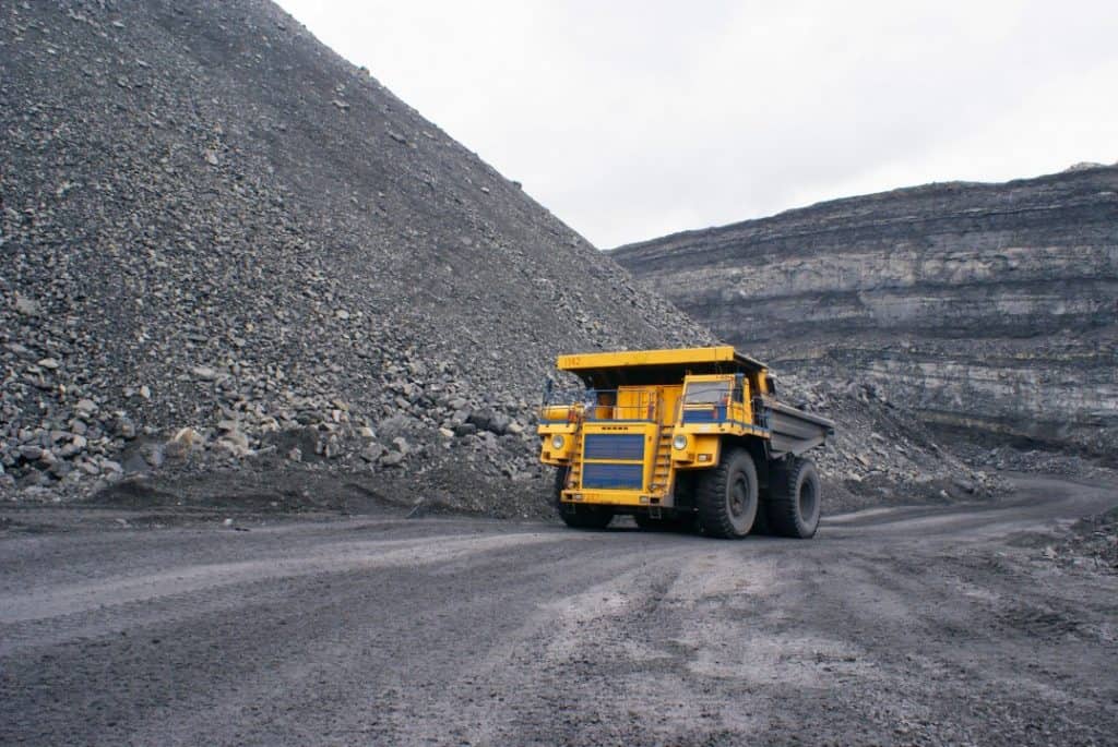 Dump truck by coal