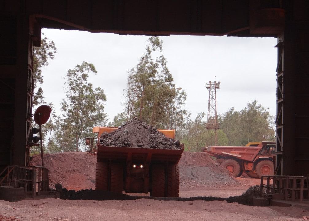 dumper truck carrying iron ore