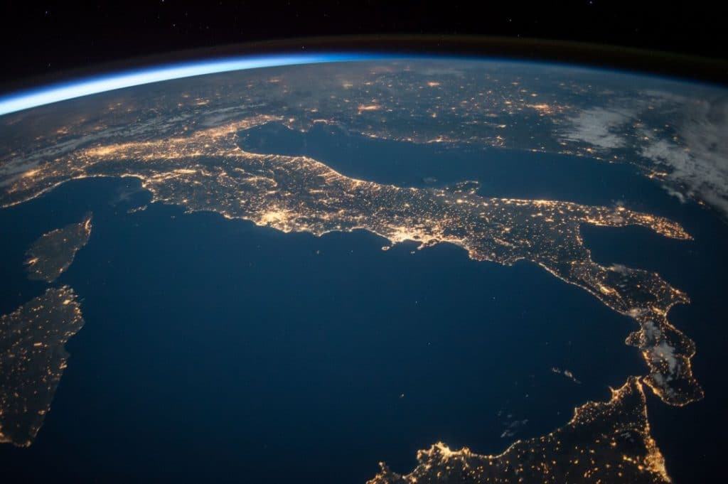 satellite view of Italy